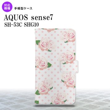 sense7 sense7 手帳型スマホケース カバー バラ ドット クリア 2022年 11月発売 nk-004s-sens7-dr785
