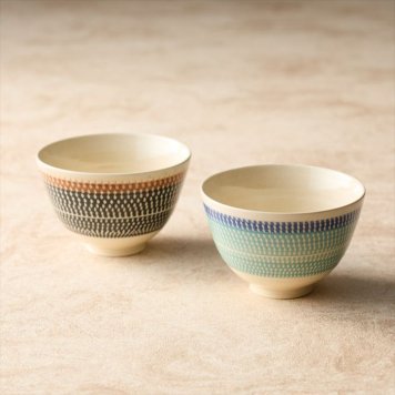 祥風窯 曽根洋司作 カンナ ペアライスボウル AY-200  内祝 内祝い お祝 御祝 記念品 出産内祝い プレゼント 快気祝い 粗供養 引出物