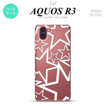 SH-04L SHV44 R3 AQUOS R3 スマホケース カバー 星 クリア 白 nk-r3-1117