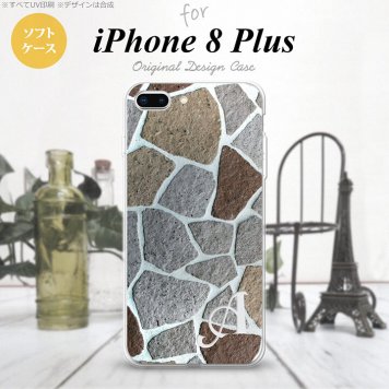 【iPhone8Plus】【スマホケース/スマホカバー】【アイフォン8プラス】iPhone8Plus スマホケース ケース アイフォン8プラス イニシャル 石畳 茶 nk-ip8p-tp733ini【メール便送料無料】
