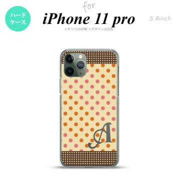 iPhone11Pro iPhone11 Pro スマホケース ハードケース ドット 水玉 C ベージュ オレンジ +アルファベット メンズ レディース nk-i11p-1648i
