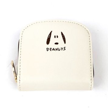 スヌーピー 二つ折り財布 フェイスアップ (スヌーピー) PEANUTS ウォレット アイボリー