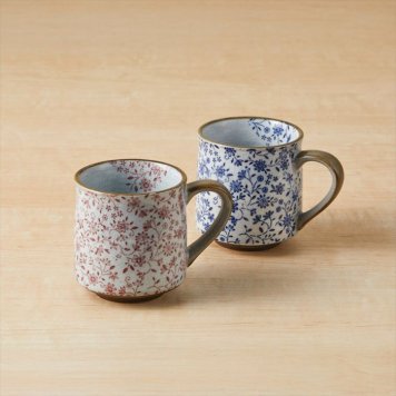 美濃焼 染付マグペア小花 TIR021  内祝 内祝い お祝 御祝 記念品 出産内祝い プレゼント 快気祝い 粗供養 引出物