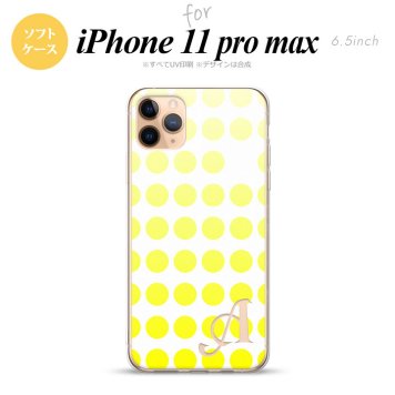 iPhone11ProMax iPhone11pro max スマホケース ソフトケース 水玉 黄 +アルファベット メンズ レディース nk-i11pm-tp1371i