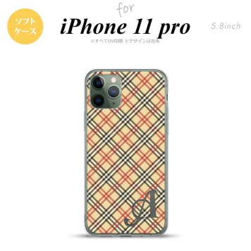 iPhone11Pro iPhone11 Pro スマホケース ソフトケース チェック A ベージュ 赤 +アルファベット メンズ レディース nk-i11p-tp445i