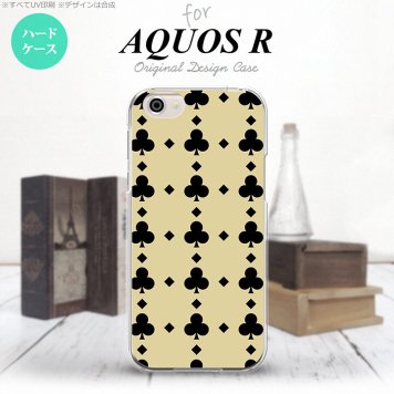【SH03J】【スマホケース/スマホカバー】【アクオス R】SH03J スマホケース AQUOS R SH-03J カバー アクオス R トランプ(クラブ) ベージュ×黒 nk-sh03j-533【メール便送料無料】