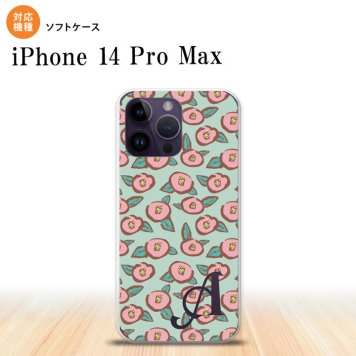 iPhone14 ProMax iPhone14 Pro Max スマホケース 背面ケースソフトケース つばき 緑 +アルファベット 2022年 9月発売 nk-i14pm-tp1702i