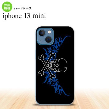 iPhone13mini iPhone13 mini ケース ハードケース ドクロ 黒 横 青  nk-i13m-875