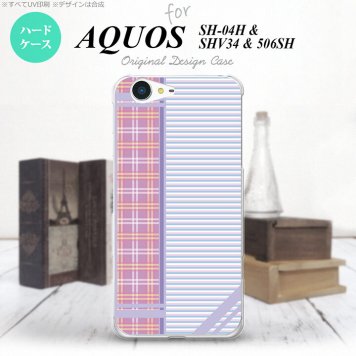 【SH04H】【スマホケース/スマホカバー】【アクオス ゼータ】SH04H スマホケース AQUOS ZETA SH04H カバー アクオス ゼータ チェック・ボーダー 紫 nk-sh04h-1601【メール便送料無料】