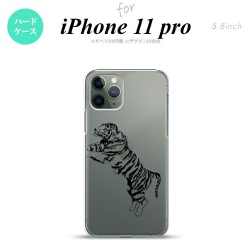 iPhone11Pro iPhone11 Pro スマホケース ハードケース 虎 クリア 黒 メンズ レディース nk-i11p-568