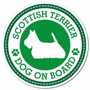 SCOTTISH TERRIER スコティッシュテリア グリーン 肉球 カーサイン 車 マグネットステッカー 犬 マグネット 強力 直径13cm 丸型 おしゃれ かわいい ドラレコステッカー 安全対策 危険運転 煽り運転 アニマル 動物 犬種別 屋外 防水 屋内 肉球マーク