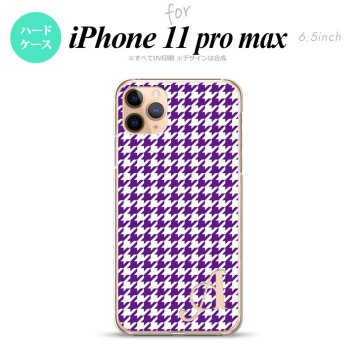 iPhone11ProMax iPhone11pro max スマホケース ハードケース 千鳥 格子 小 紫 白 +アルファベット メンズ レディース nk-i11pm-908i