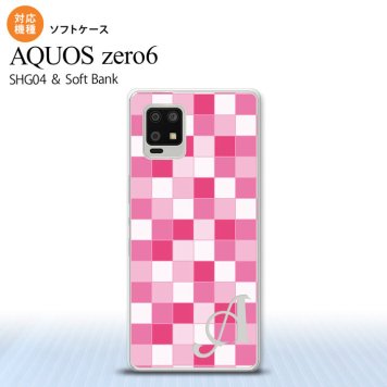 SHG04 SHG04 ZERO6 AQUOS zero6 スマホケース ソフトケース スクエア モザイク ピンク +アルファベット メンズ レディース nk-zero6-tp1018i