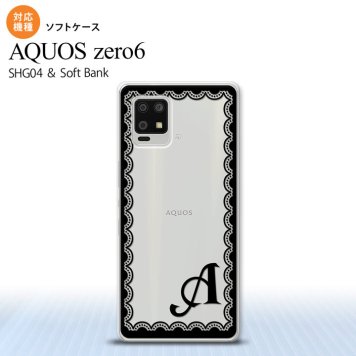 SHG04 SHG04 ZERO6 AQUOS zero6 スマホケース ソフトケース レース 黒 +アルファベット メンズ レディース nk-zero6-tp362i