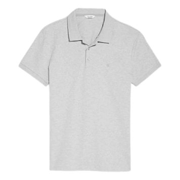 カルバンクライン Calvin Klein(CK) ポロシャツ 半袖 コットン ワンポイント スリムフィット シンプル 40QM223 030 SMOOTH COTTON SLIM FIT POLO メンズ グレー