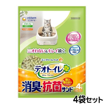 ユニ チャーム デオトイレ 飛び散らない消臭 抗菌サンド 4L×4個