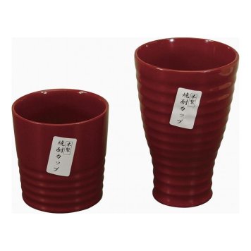 木製焼酎カップセット 朱塗 4580(代引不可)【送料無料】