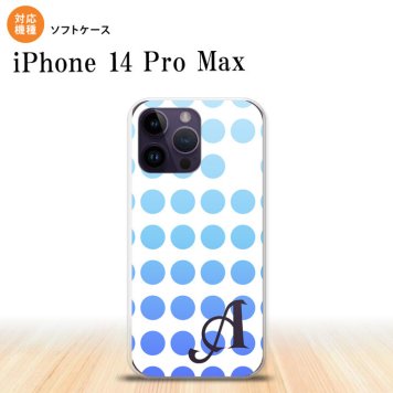 iPhone14 ProMax iPhone14 Pro Max スマホケース 背面ケースソフトケース 水玉 青 +アルファベット 2022年 9月発売 nk-i14pm-tp1376i