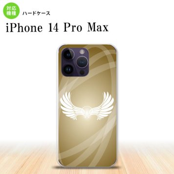 iPhone14 ProMax iPhone14 Pro Max スマホケース 背面ケース ハードケース 翼 光 ゴールド風 2022年 9月発売 nk-i14pm-462