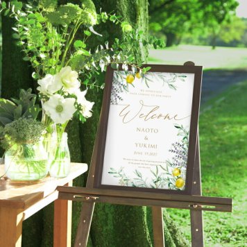 グラフィック ウェルカムボード（シアージェニック レモン）結婚式 ギフト お祝い 披露宴 ウェディング ウェルカムスペース 
