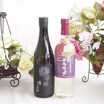  夏の純米吟醸酒と国産ワインセット(山梨県産葡萄使用 デラウエア白ワイン やや辛口(山梨県)720ml金鯱 夏の純米吟醸夢吟醸(愛知県)720ml