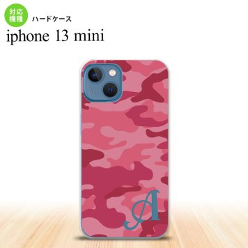 iPhone13mini iPhone13 mini ケース ハードケース ウッドランド 迷彩 A ピンク +アルファベット  nk-i13m-1147i