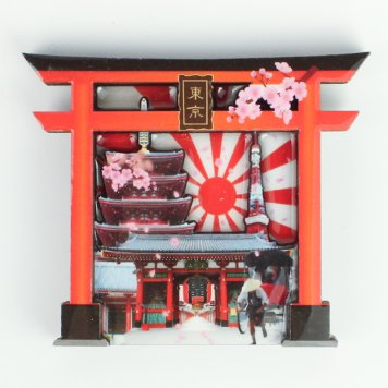木製マグネット 東京(鳥居) 浅草 立体マグネット 3D お土産 日本 土産 souvenir JAPAN Magnets ご当地 外国人 スーベニア ジャパン