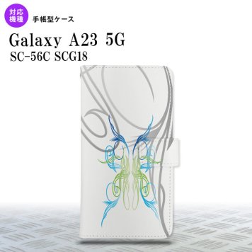 Galaxy A23 GalaxyA23 手帳型スマホケース カバー ピンスト 白 ブルー グリーン 2022年 10月発売 nk-004s-a23-dr1245
