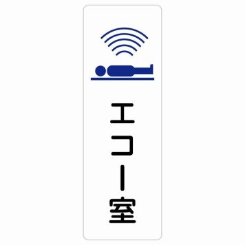 エコー室 サインステッカー シール 長方形 縦書き  防水 屋内 屋外 ピクトサイン 表示 案内 場所 看板 施設 病院 医療 おしゃれ シンプル