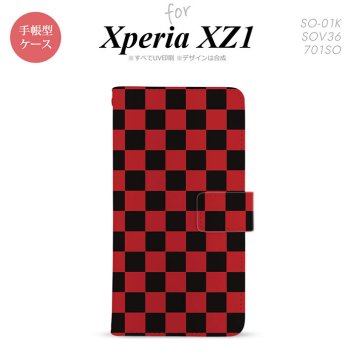 【手帳型 スマホ カバー ケース】【SO01K】【エクスペリア XZ1】手帳型 ケース SO-01K スマホ カバー Xperia XZ1 エクスペリア スクエア 黒×赤 nk-004s-so01k-dr763【メール便送料無料】
