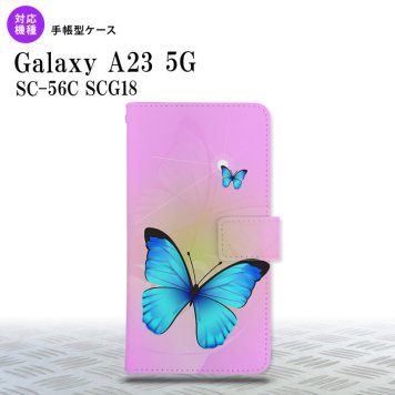 Galaxy A23 GalaxyA23 手帳型スマホケース カバー バタフライ 蝶 ピンク 2022年 10月発売 nk-004s-a23-dr211