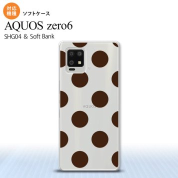 SHG04 SHG04 ZERO6 AQUOS zero6 スマホケース ソフトケース ドット 水玉 A 茶 メンズ レディース nk-zero6-tp002