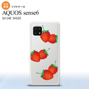 SH-54B SHG05 AQUOS sense6 スマホケース ソフトケース 苺 イチゴ 大 赤 メンズ レディース nk-sens6-tp041
