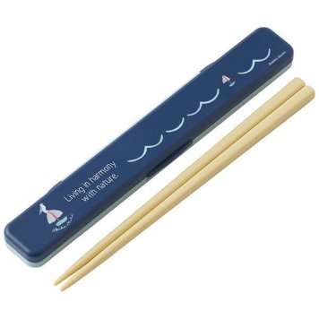 AKIKO OBUCHI 22 抗菌 音のならない箸・箸箱セット 箸18cm スケーター ※送料無料(ポスト投函)