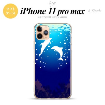 iPhone11ProMax iPhone11pro max スマホケース ソフトケース イルカ 白 メンズ レディース nk-i11pm-tp1002