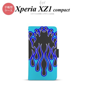 【手帳型 スマホ カバー ケース】【SO02K】【エクスペリア XZ1】手帳型 ケース SO-02K スマホ カバー Xperia XZ1 Compact エクスペリア ファイヤー 黒×青 nk-004s-so02k-dr1303【メール便送料無料】