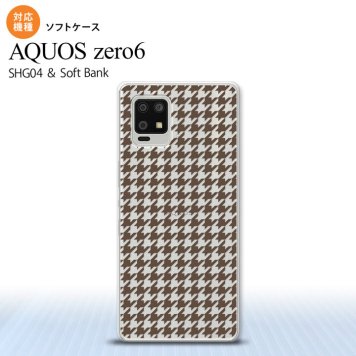 SHG04 SHG04 ZERO6 AQUOS zero6 スマホケース ソフトケース 千鳥 格子 小 茶 クリア メンズ レディース nk-zero6-tp912