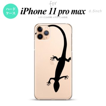 iPhone11ProMax iPhone11pro max スマホケース ハードケース トカゲ クリア 黒 メンズ レディース nk-i11pm-508