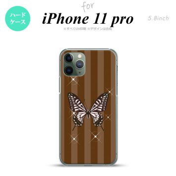 iPhone11Pro iPhone11 Pro スマホケース ハードケース バタフライ 蝶 E 茶 メンズ レディース nk-i11p-316