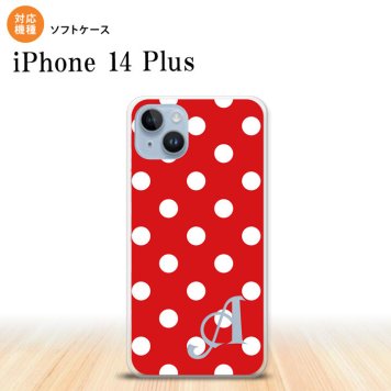iPhone14 plsu iPhone14 plsu スマホケース 背面ケースソフトケース ドット 水玉 B 赤 +アルファベット 2022年 10月発売 nk-i14pl-tp839i