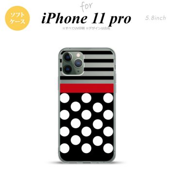 iPhone11Pro iPhone11 Pro スマホケース ソフトケース ドット ボーダー 黒 メンズ レディース nk-i11p-tp354