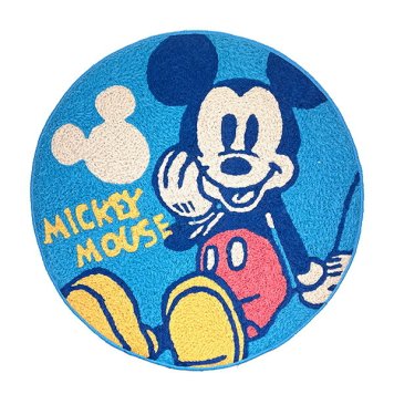 ディズニー ミッキーマウス ラウンドマット スマイルラウンド インテリア ブルー Disney