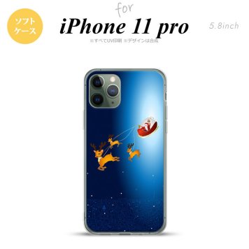iPhone11Pro iPhone11 Pro スマホケース ソフトケース サンタ 紺 メンズ レディース nk-i11p-tp636