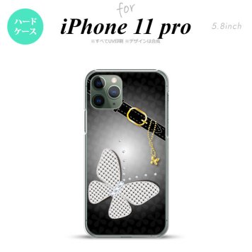 iPhone11Pro iPhone11 Pro スマホケース ハードケース バタフライ 蝶 F 黒 メンズ レディース nk-i11p-324