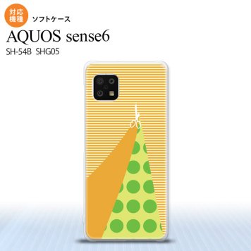 SH-54B SHG05 AQUOS sense6 スマホケース ソフトケース はさみ オレンジ メンズ レディース nk-sens6-tp1341