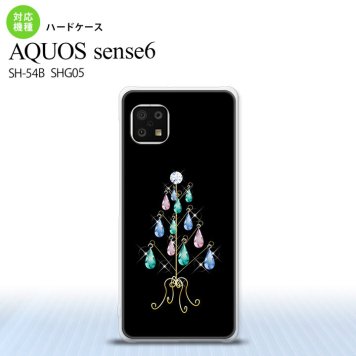 SH-54B SHG05 AQUOS sense6 スマホケース ハードケース ツリーイヤリング 黒 メンズ レディース nk-sens6-631