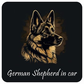 ドッグ カーステッカー イラスト付 Dog in Car シェパード Aタイプ セーフティサイン 犬種別 正方形 13x13cm シール リア あおり運転対策 Dog Sticker 屋外 屋内 防水 かわいい おしゃれ 安全対策 カーサイン