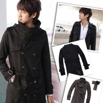 人気 トレンチコート メンズ コート  A  ツイル ロングトレンチコート BLACK（黒） BROWN（茶） 着こなし サロン系 流行 母の日 福袋 　  2020