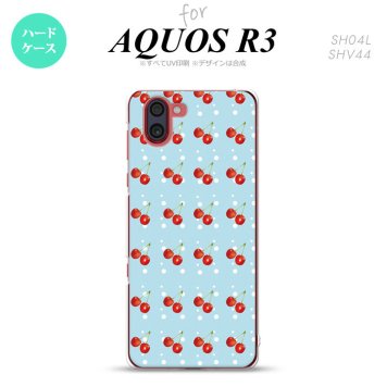 SH-04L SHV44 R3 AQUOS R3 スマホケース カバー さくらんぼ チェリー 青 nk-r3-177
