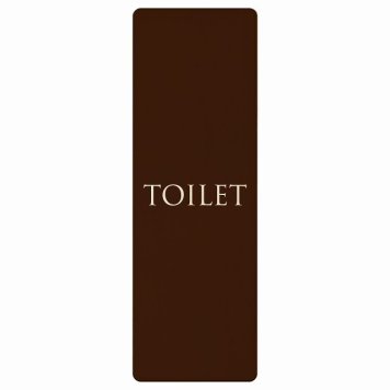 トイレ プレート 木製 TOILET 文字タイプ ブラウン ホワイト 長方形 縦書き 6x18cm ドア サインステッカー ピクトサイン トイレマーク表示 案内 注意 施設 御手洗 TOILET おしゃれ シンプル 安全対策